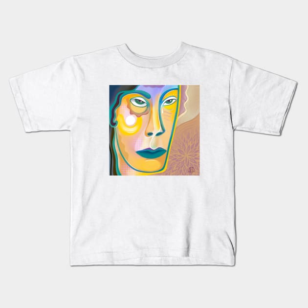 Art face Kids T-Shirt by Daria Kusto